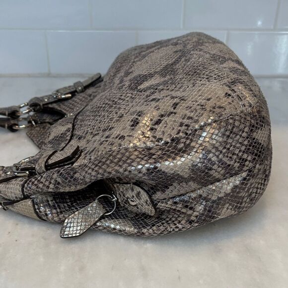 Coach Bag Purse Handbag Leather Snake Python Madison Maggie Hobo Shoulder Bag - Picture 12 of 16